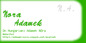 nora adamek business card