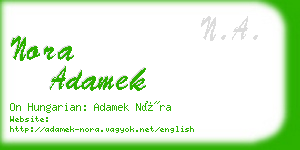 nora adamek business card